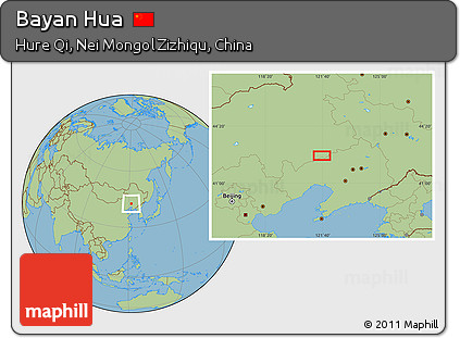 Savanna Style Location Map of Bayan Hua