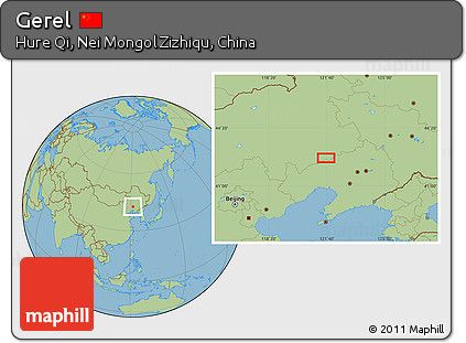 Savanna Style Location Map of Gerel