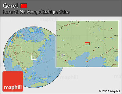Savanna Style Location Map of Gerel