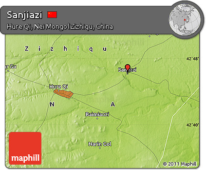 Physical Map of Sanjiazi