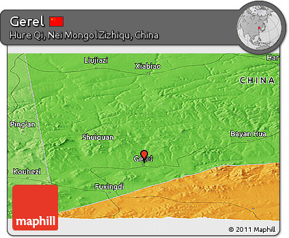 Political Panoramic Map of Gerel