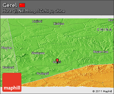 Political Panoramic Map of Gerel