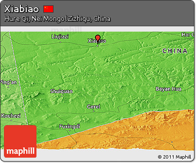 Political Panoramic Map of Xiabiao