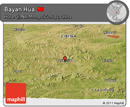 Satellite Panoramic Map of Bayan Hua