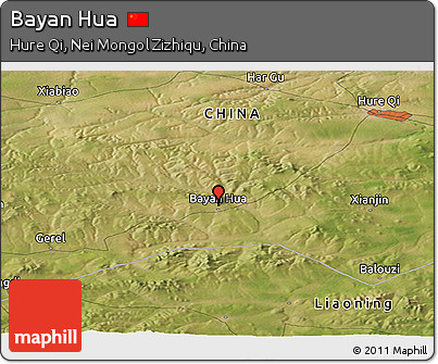 Satellite Panoramic Map of Bayan Hua