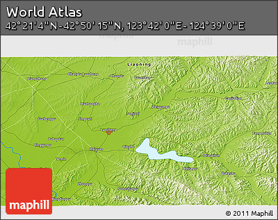 Physical 3D Map of the Area around 42° 35' 40" N, 124° 10' 30" E