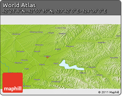 Physical 3D Map of the Area around 42° 35' 40" N, 124° 10' 30" E