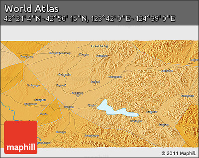 Political 3D Map of the Area around 42° 35' 40" N, 124° 10' 30" E