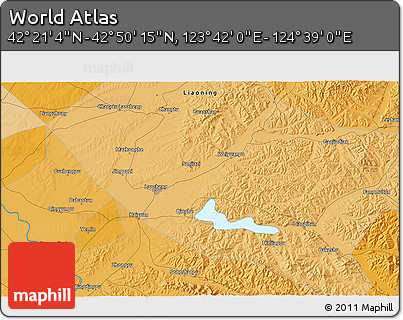 Political 3D Map of the Area around 42° 35' 40" N, 124° 10' 30" E