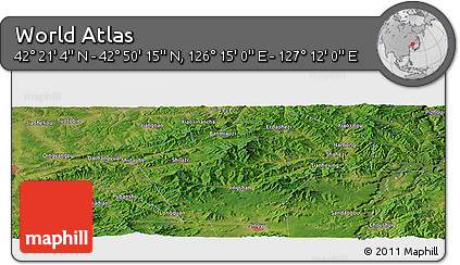 Satellite Panoramic Map of the Area around 42° 35' 40" N, 126° 43' 29" E