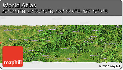 Satellite Panoramic Map of the Area around 42° 35' 40" N, 126° 43' 29" E