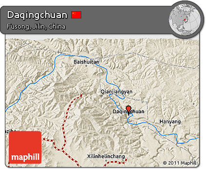 Shaded Relief 3D Map of Daqingchuan