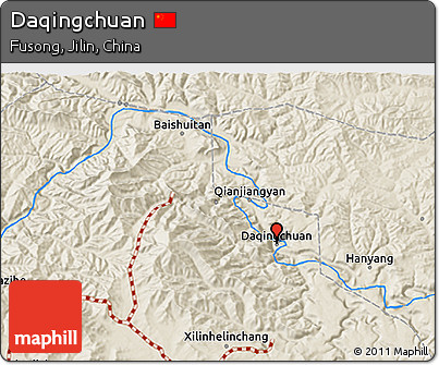 Shaded Relief 3D Map of Daqingchuan