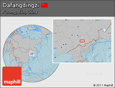 Gray Location Map of Dafangdingzi, hill shading