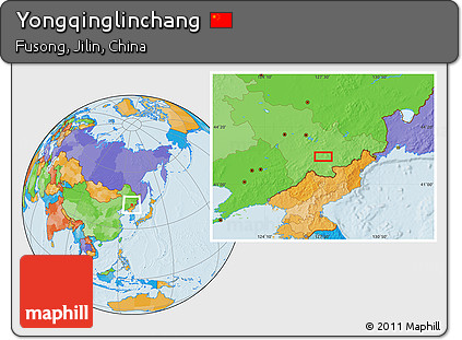 Political Location Map of Yongqinglinchang