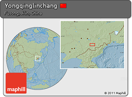 Savanna Style Location Map of Yongqinglinchang, hill shading