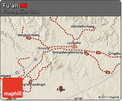 Shaded Relief Map of Fu'an