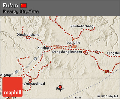 Shaded Relief Map of Fu'an