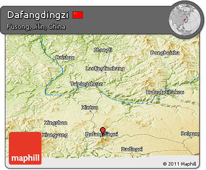 Physical Panoramic Map of Dafangdingzi
