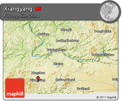 Physical Panoramic Map of Xiangyang
