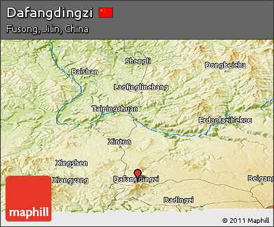 Physical Panoramic Map of Dafangdingzi