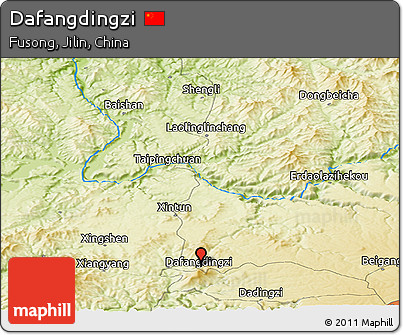 Physical Panoramic Map of Dafangdingzi