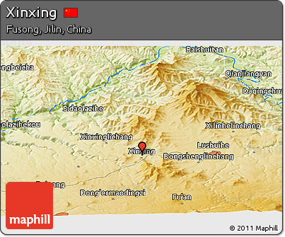Physical Panoramic Map of Xinxing