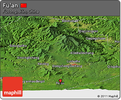 Satellite Panoramic Map of Fu'an