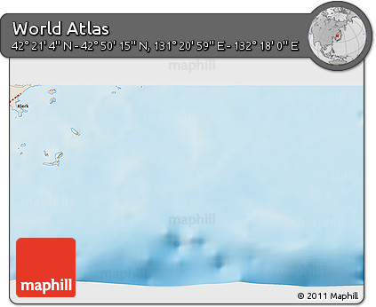 Shaded Relief 3D Map of the Area around 42° 35' 40" N, 131° 49' 29" E