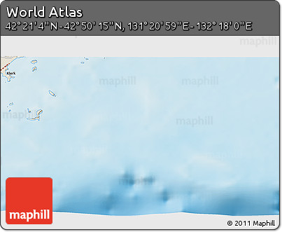 Shaded Relief 3D Map of the Area around 42° 35' 40" N, 131° 49' 29" E