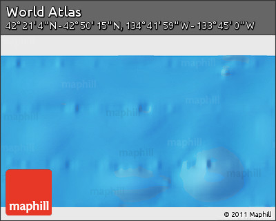 Physical 3D Map of the Area around 42° 35' 40" N, 134° 13' 29" W