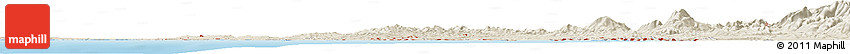 Shaded Relief Horizon Map of the Area around 42° 35' 40" N, 142° 1' 30" E Shaded Relief Horizon Map of the Area around 42° 35' 40" N, 142° 1' 30" E