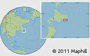 Savanna Style Location Map of the area around 42° 35' 40" N, 144° 34' 29" E