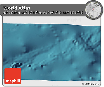 Satellite 3D Map of the Area around 42° 35' 40" N, 147° 7' 30" E