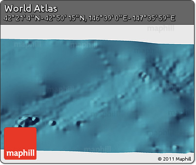 Satellite 3D Map of the Area around 42° 35' 40" N, 147° 7' 30" E