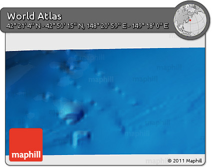 Physical 3D Map of the Area around 42° 35' 40" N, 148° 49' 29" E