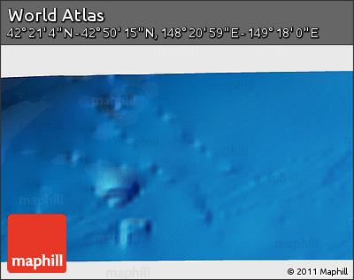 Physical 3D Map of the Area around 42° 35' 40" N, 148° 49' 29" E
