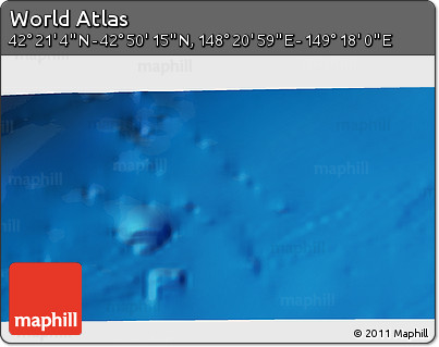 Physical 3D Map of the Area around 42° 35' 40" N, 148° 49' 29" E
