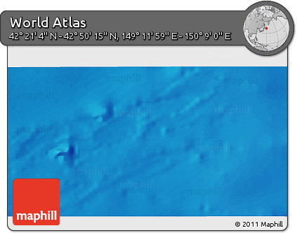 Physical 3D Map of the Area around 42° 35' 40" N, 149° 40' 30" E