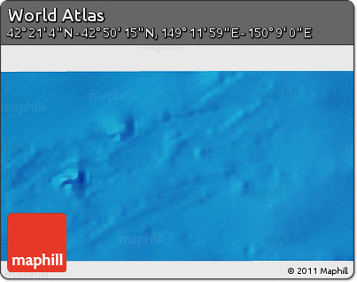 Physical 3D Map of the Area around 42° 35' 40" N, 149° 40' 30" E