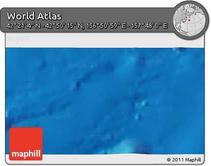 Physical 3D Map of the Area around 42° 35' 40" N, 157° 19' 29" E