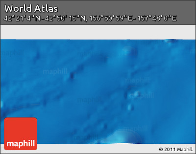 Physical 3D Map of the Area around 42° 35' 40" N, 157° 19' 29" E