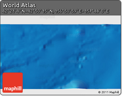Physical 3D Map of the Area around 42° 35' 40" N, 157° 19' 29" E