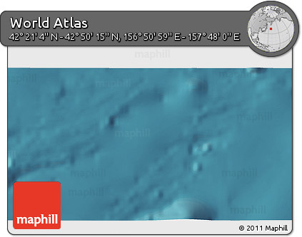 Satellite 3D Map of the Area around 42° 35' 40" N, 157° 19' 29" E