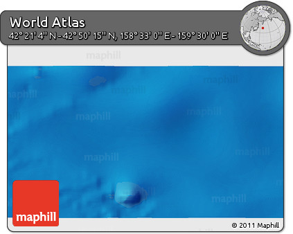 Physical 3D Map of the Area around 42° 35' 40" N, 159° 1' 30" E