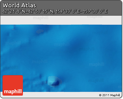 Physical 3D Map of the Area around 42° 35' 40" N, 159° 1' 30" E