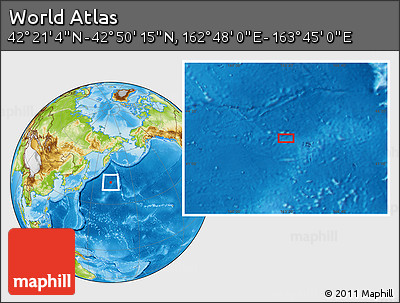 Physical Location Map of the Area around 42° 35' 40" N, 163° 16' 30" E