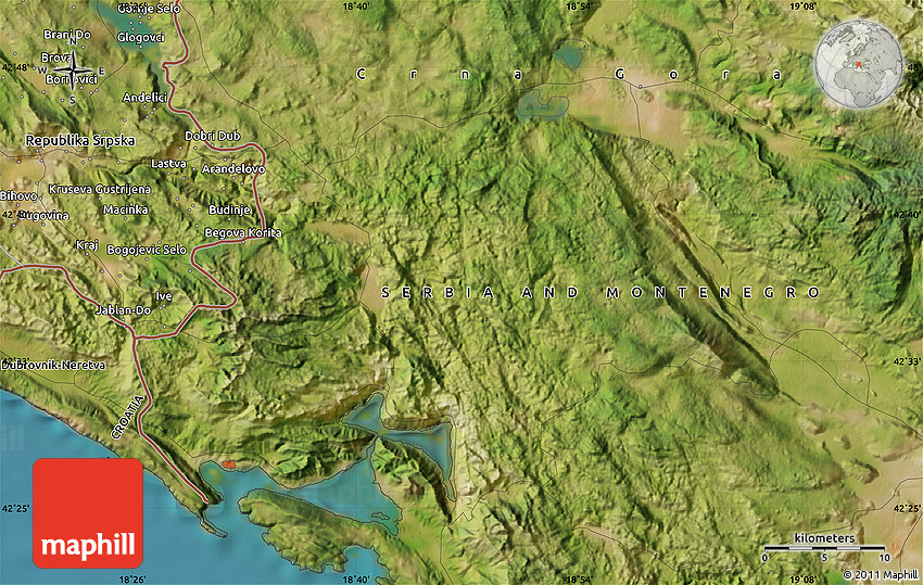 Satellite Map of Nikšić