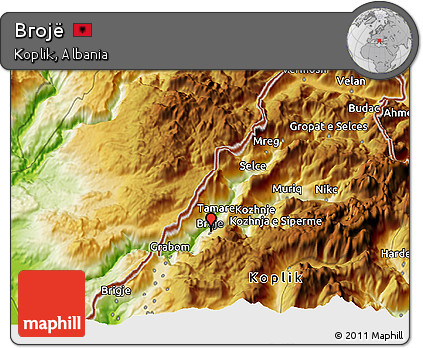 Physical 3D Map of Brojë