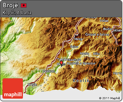 Physical 3D Map of Brojë